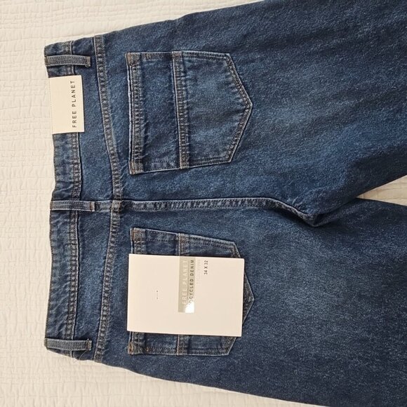 Free Planet Men's Jeans 34x32 Casual Tapered Stretch Sustainable Denim Pants NWT - Picture 11 of 14